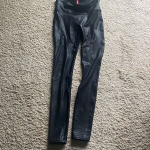 Spanx shiny black leggings